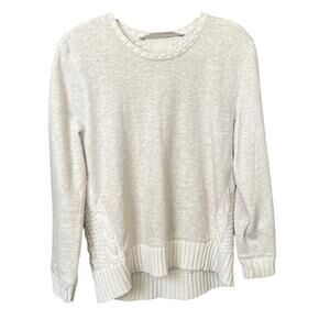 Athleta Sweatshirt - Madera Chunky Knit Crewneck in Toasted Brown Heather - S